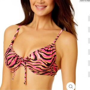 SALT + COVE JUNIORS' MANE EVENT UNDERWIRE BRALETTE BIKINI TOP Sz M nwt#003